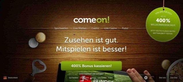 Comeon Webseite