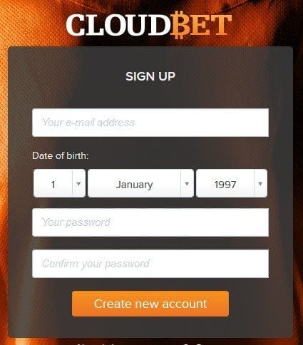 Cloudbet Bonus - Anmeldung