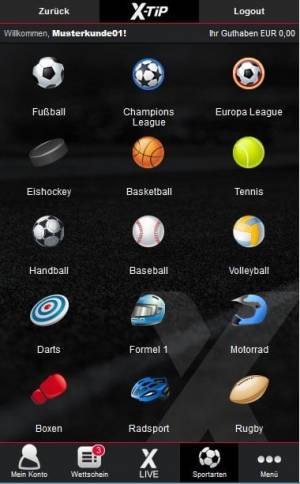 xtip App - Sportarten