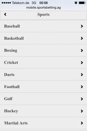 SportsBetting App - Wettangebot