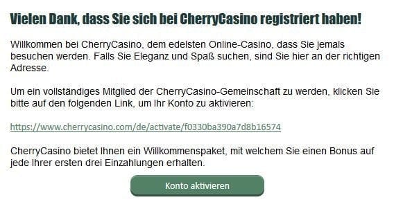Cherry Casino Sportwetten - Aktivierung
