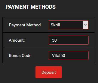 VitalBet Bonus - Einzahlung